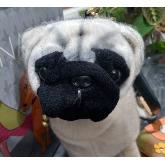👉LAST CHANCE‼️ Vtg. Fuzzy Nation’s Poochie Pug Dog Handbag Apricot Fawn - Picture 4 of 16